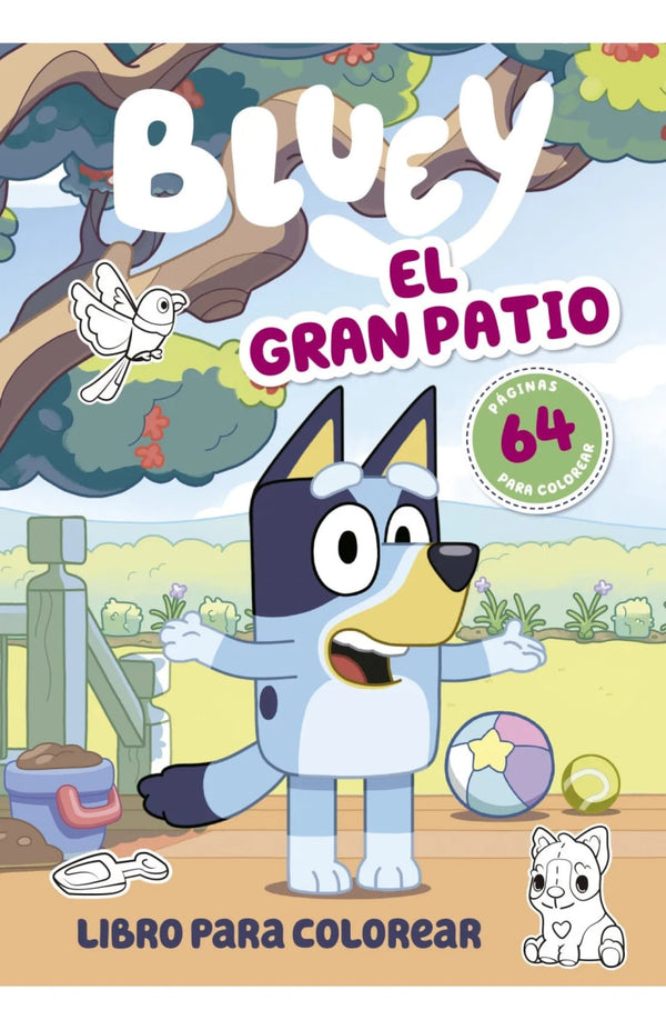 Bluey. El gran patio | Libro para colorear